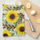 Linge De Cuisine Motif tournesol (Quart Plié)