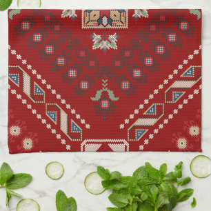 Linge De Cuisine Motif traditionnel de broderie folklorique au poin