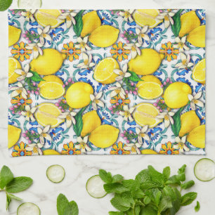 Linge De Cuisine Motif traditionnel méditerranéen aux citrons
