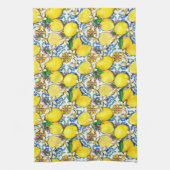 Linge De Cuisine Motif traditionnel méditerranéen aux citrons (Vertical)