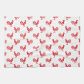 Linge De Cuisine Motif transparent Red Roosters (Horizontal)