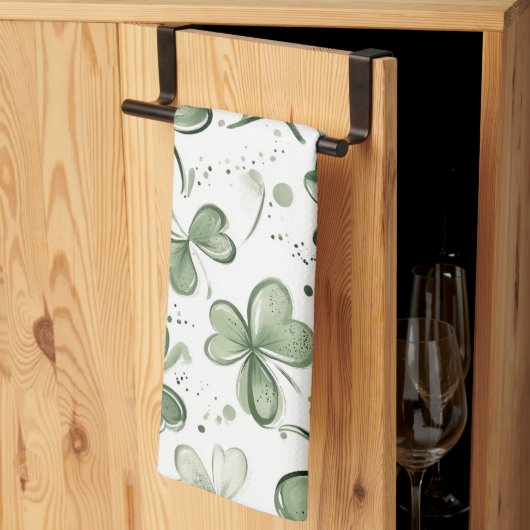 Linge De Cuisine Motif Trèfle Vert • St. Patrick’s Day (Pliage en tiers)