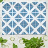 Linge De Cuisine Motif triangle bleu tendance (Plié)