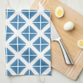 Linge De Cuisine Motif triangle bleu tendance (Quart Plié)