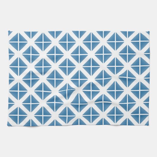 Linge De Cuisine Motif triangle bleu tendance (Horizontal)