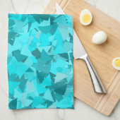 Linge De Cuisine Motif Triangle Bleu Turquoise (Quart Plié)