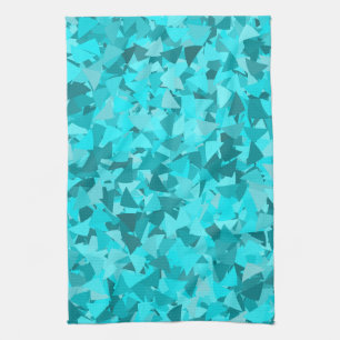 Linge De Cuisine Motif Triangle Bleu Turquoise