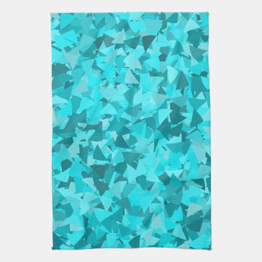 Linge De Cuisine Motif Triangle Bleu Turquoise (Vertical)