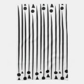 Linge De Cuisine Motif triangle cercle noir et blanc (Vertical)