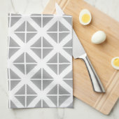 Linge De Cuisine Motif triangle gris tendance (Quart Plié)