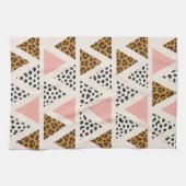 Linge De Cuisine Motif Triangle Léopard Chic et Rose (Horizontal)
