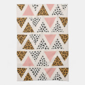 Linge De Cuisine Motif Triangle Léopard Chic et Rose (Vertical)