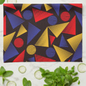 Linge De Cuisine Motif triangle multicolore (Plié)