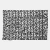 Linge De Cuisine Motif triangle noir+blanc : cuisine Monogram (Horizontal)