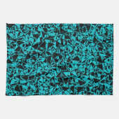 Linge De Cuisine Motif Triangle Noir Sarcelle (Horizontal)