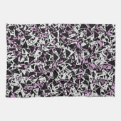 Linge De Cuisine Motif Triangle Noir Violet (Horizontal)