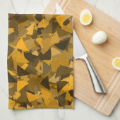 Linge De Cuisine Motif Triangle Orange Marron (Quart Plié)