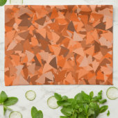 Linge De Cuisine Motif Triangle Orange Marron (Plié)