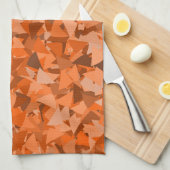 Linge De Cuisine Motif Triangle Orange Marron (Quart Plié)