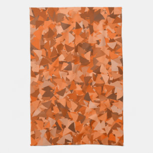 Linge De Cuisine Motif Triangle Orange Marron