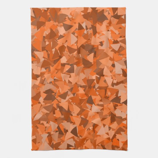 Linge De Cuisine Motif Triangle Orange Marron (Vertical)