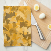Linge De Cuisine Motif Triangle Orange Marron (Quart Plié)