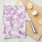 Linge De Cuisine Motif Triangle Rose Violet (Quart Plié)