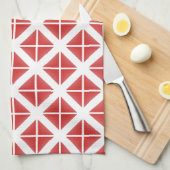 Linge De Cuisine Motif triangle rouge tendance (Quart Plié)