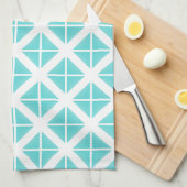Linge De Cuisine Motif Triangle tendance Turquoise (Quart Plié)
