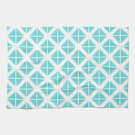 Linge De Cuisine Motif Triangle tendance Turquoise (Horizontal)
