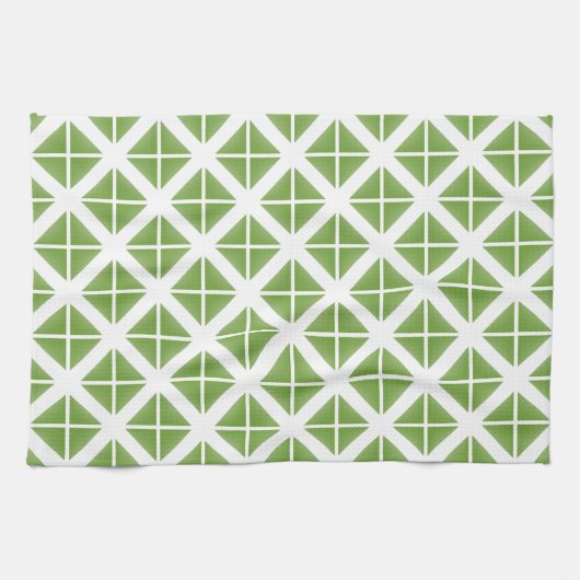 Linge De Cuisine Motif triangle vert tendance (Horizontal)