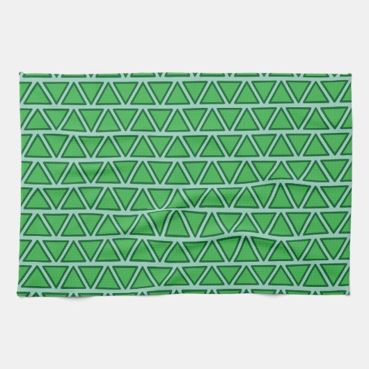 Linge De Cuisine Motif triangle vert trois tons Abstrait (Horizontal)