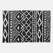 Linge De Cuisine Motif tribal africain noir blanc (Horizontal)