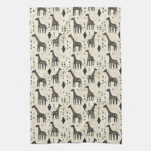 Linge De Cuisine Motif tribal de girafe boho
