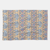 Linge De Cuisine Motif tribal d'éléphant ethnique bleu (Horizontal)