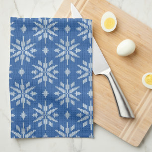 Linge De Cuisine Motif tricoté neige
