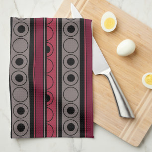 Linge De Cuisine Motif trié avec cercles et anneaux style rétro