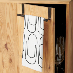 Linge De Cuisine Motif trombone noir et blanc