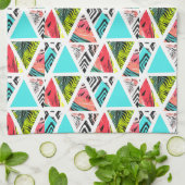 Linge De Cuisine Motif tropical abstrait coloré (Plié)