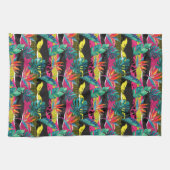 Linge De Cuisine Motif tropical abstrait de texture de néon (Horizontal)