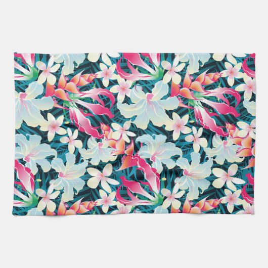 Linge De Cuisine Motif tropical coloré (Horizontal)