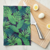 Linge De Cuisine Motif tropical de feuille (Quart Plié)