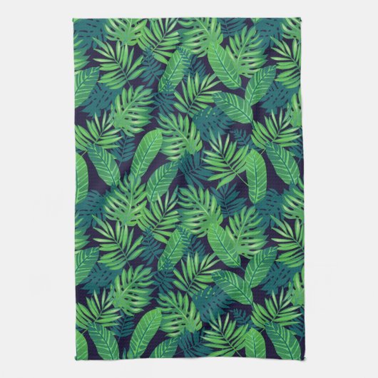 Linge De Cuisine Motif tropical de feuille (Vertical)
