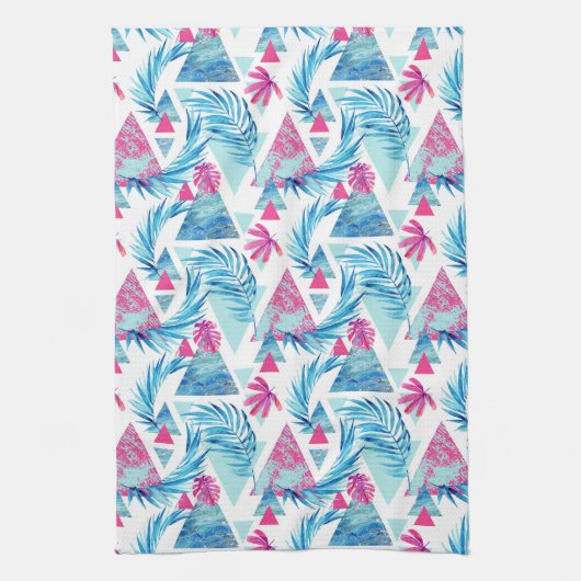 Linge De Cuisine Motif tropical de feuille d'aquarelle abstraite (Vertical)