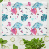 Linge De Cuisine Motif tropical de triangle de feuille (Plié)