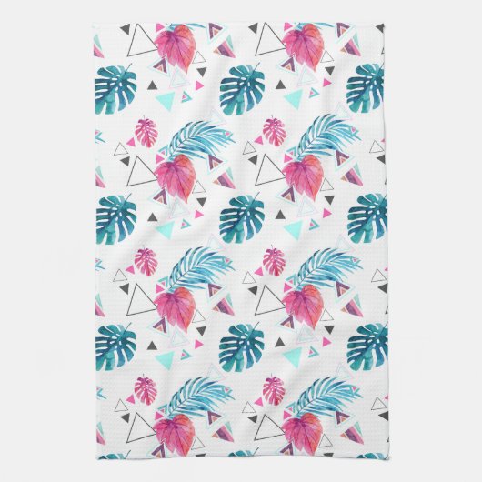 Linge De Cuisine Motif tropical de triangle de feuille (Vertical)