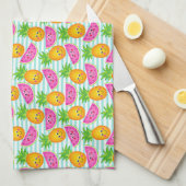 Linge De Cuisine Motif tropical d'été de pinapple et de pastèque (Quart Plié)