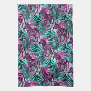 Linge De Cuisine Motif Tropical Jungle Zèbre Rose