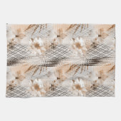 Linge De Cuisine Motif tropicale grise, beige. (Horizontal)