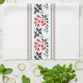 Linge De Cuisine Motif tulipe rouge (Plié)